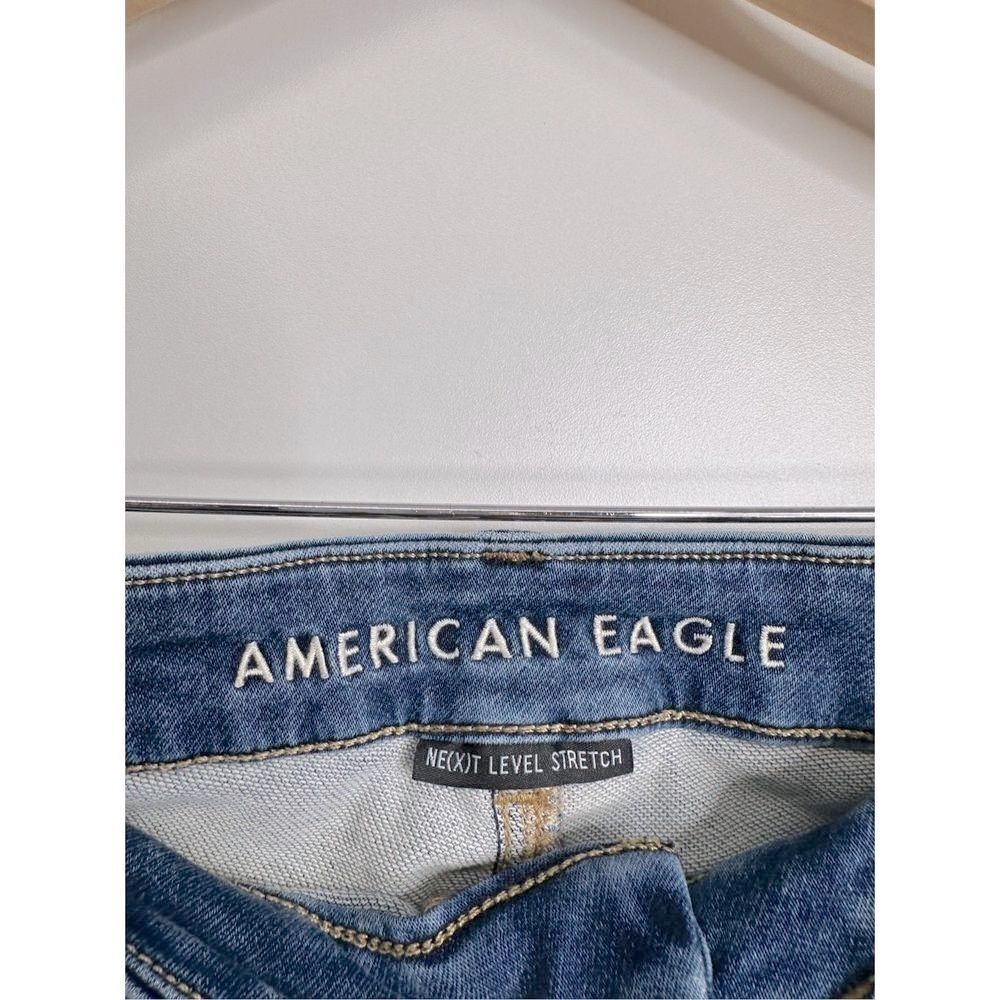 American Eagle Jeans Womens Distressed Blue Pants Stretch Size 4 - Picture 8 of 11
